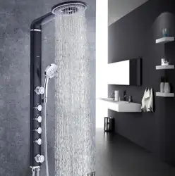 Ванны и душа Смесители набор для ванной комнаты настенное крепление Смеситель стены душевой комплект водопад ABS Панель Массажная большая