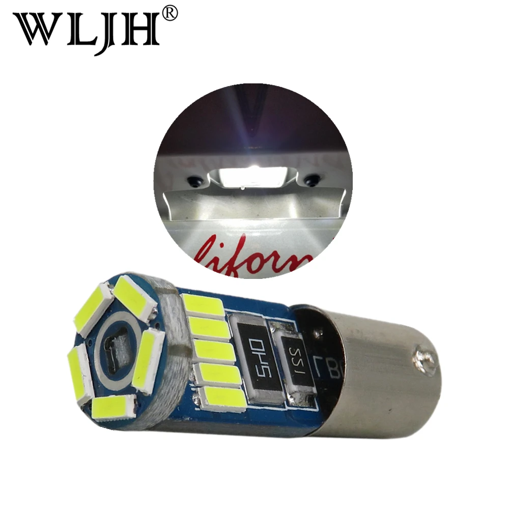 

WLJH 2x Canbus LED BA9S T4W 64111 12V 4014 SMD Automobiles Car Styling Light Interior Parking Dash License Plate Light Lamp Led