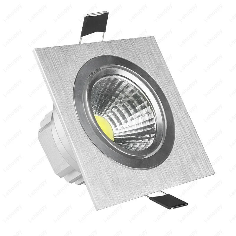

3W/5W/77W/10W/15W LED COB Recessed Ceiling Light Dimmable/N Grille Lamp Cabinet Vestibule Store Silver Shell