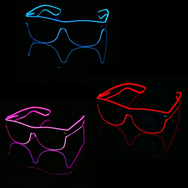 Flashing EL Glasses Wire LED Glow Party Supplies Lighting Novelty Gift Bright Light Festival Sunglass | Дом и сад