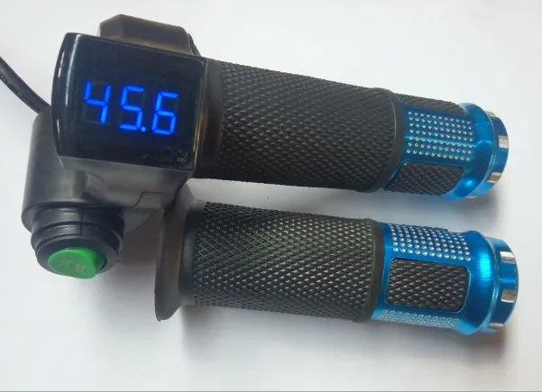 

12-120v battery voltage indicator +twist throttle with cruise switch and display for electric scooter tricycle bicycle MTB ATV