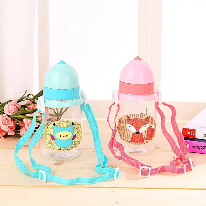 

350ML New Portable Learn Baby Children With Kettle Cups Bottle To Cartoon Drinking Drink Fox Lanyard Kids New