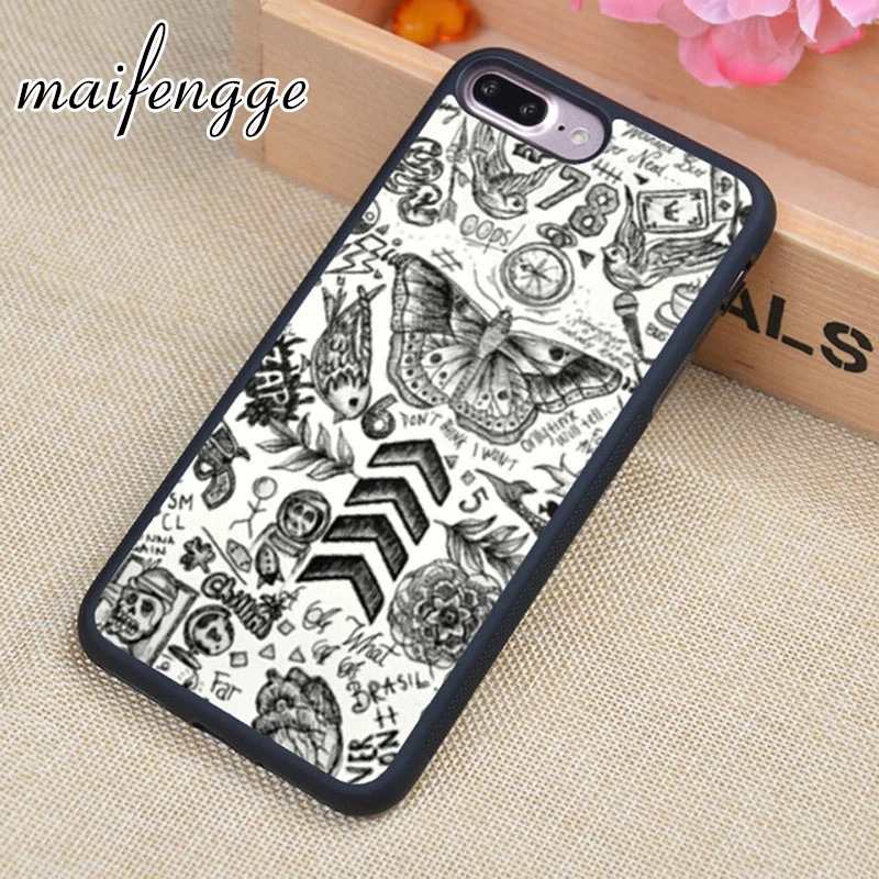 

maifengge Harry One Direction Tattoos Hard Styles Phone Case For iPhone 5C 5 5S 6 6S Plus SE 7 7Plus 8 8Plus X 10 Cover Coque
