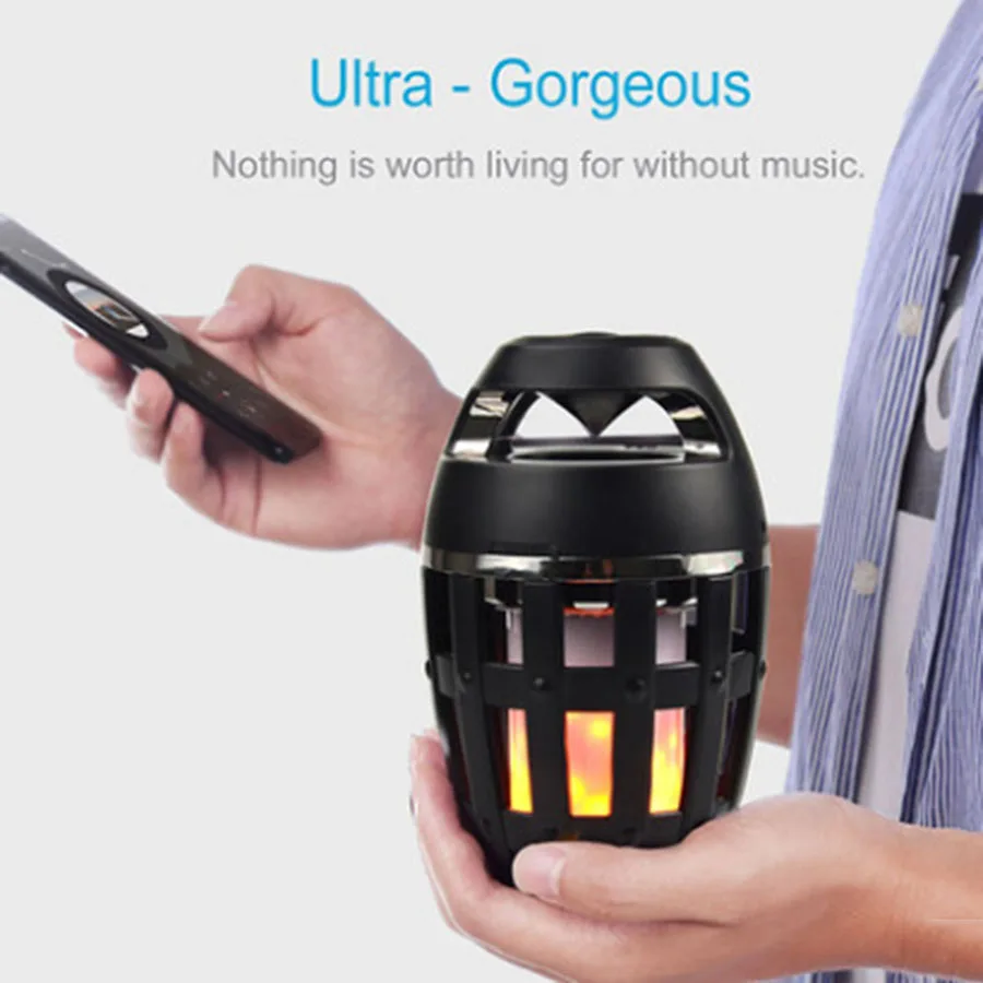 

Mini Bluetooth Speaker Portable IP65 Waterproof LED Flame Wireless Speakers Loudspeaker LED Atmosphere Light For iPhone Android