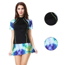 Print Arab Muslim Swimsuit Conservative Split Swimsuit 2017 Malaysian Long Sleeves Swimwear High Quality New