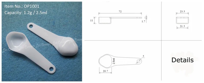 50 шт./лот пластиковая мерная ложка для еды 1 г 2 мл 1,2 г 2,5 мл 2,5 г 5 мл 4 г 8 мл 5 г 9 мл на выбор-белый цвет