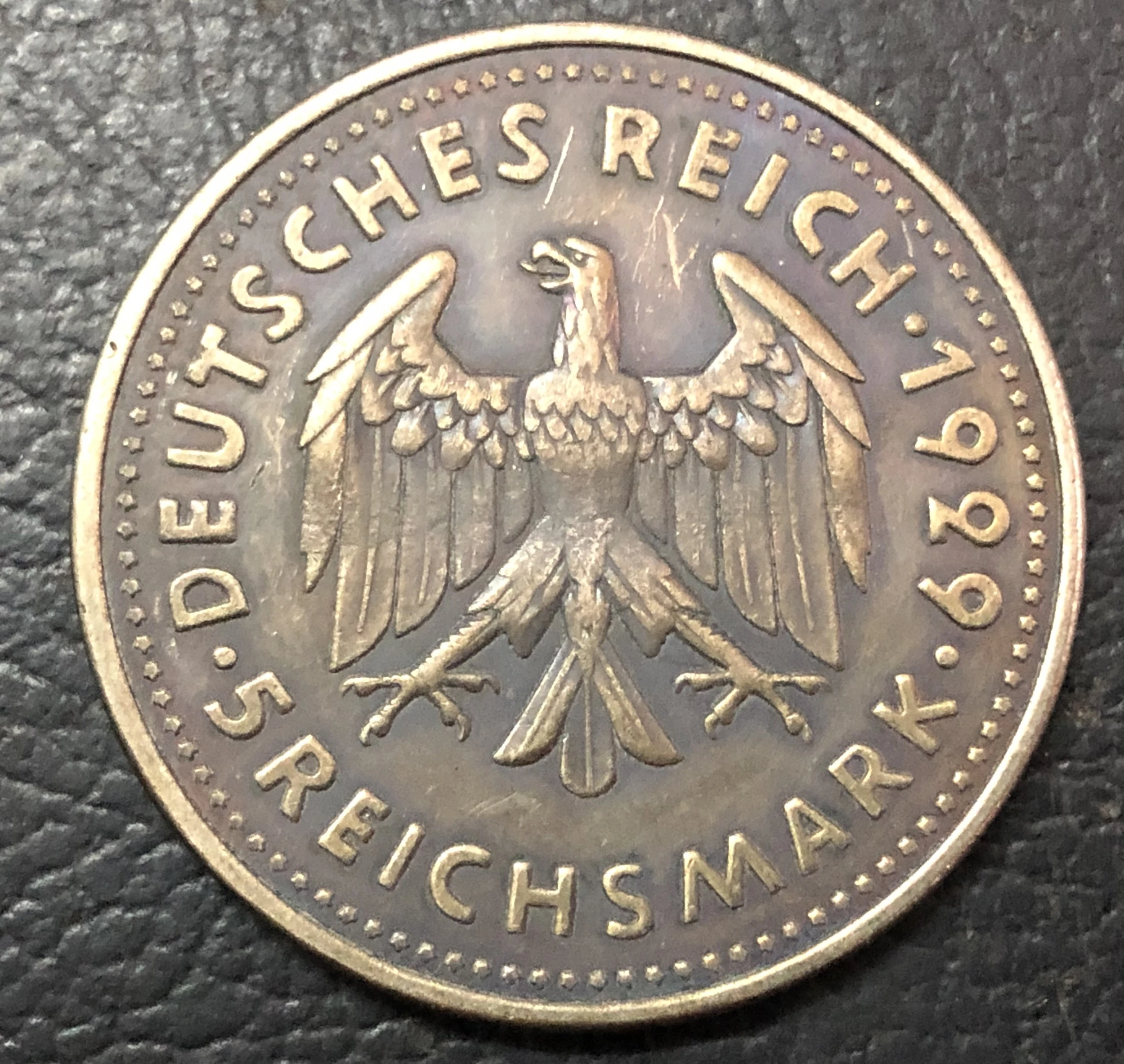 1929 Германия 5 рейхsmark Zeppelin; рисунок strike