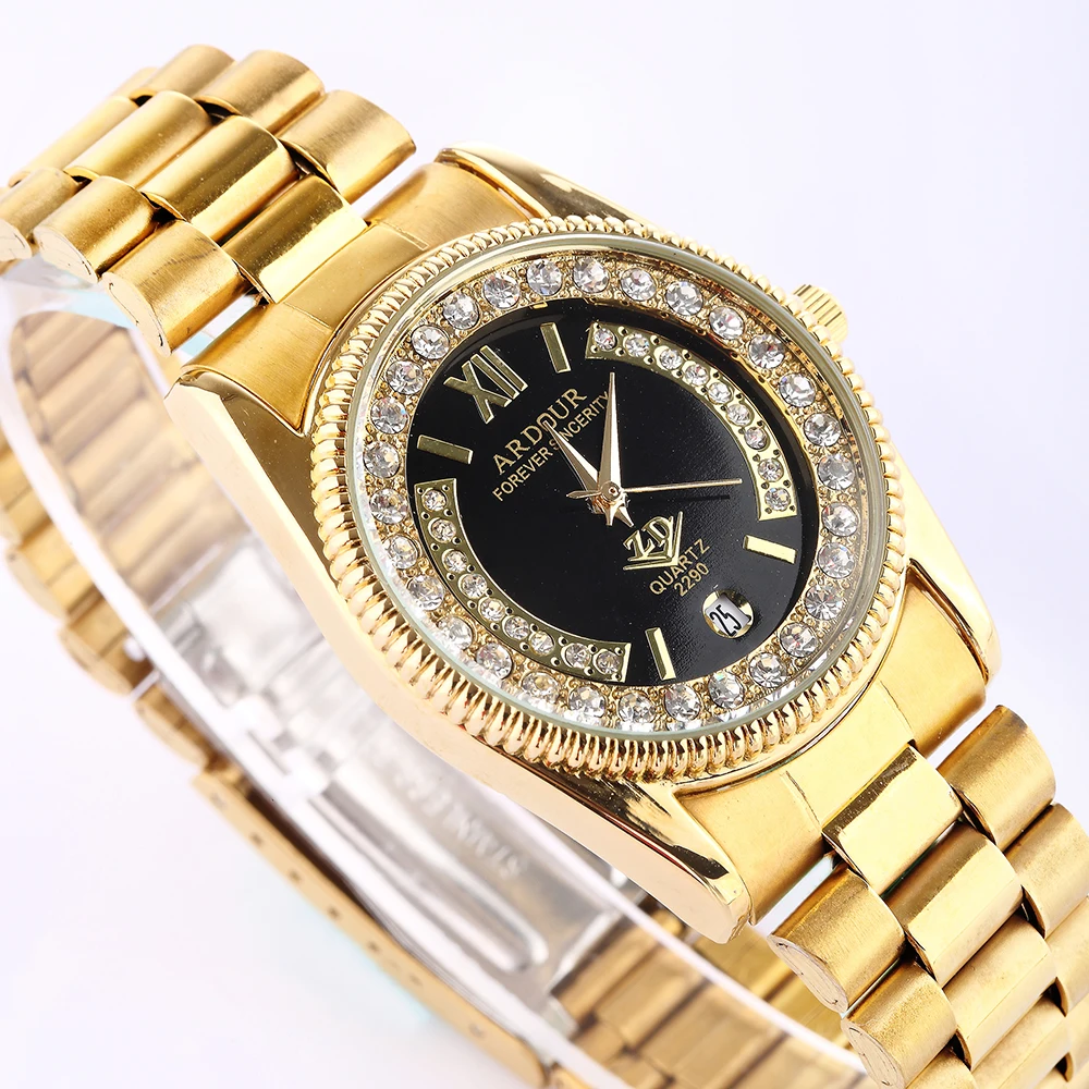 

Brand Men Watch Luxury Diamond Fashion Business Stainless Steel Calendar Date Waterproof Quartz Wristwatches Relogio Masculino