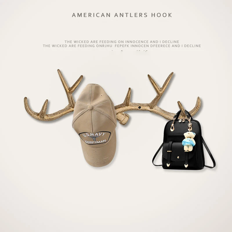 American Creative Retro Antler Decoration Hook Modern Home Living