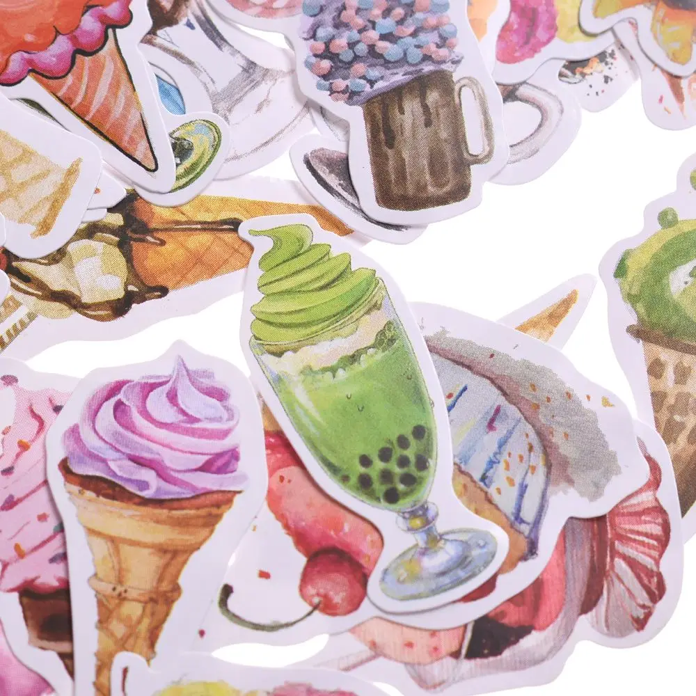 

50pcs Colorful Ice Cream Stickers Set Decorative Stationery Stickers Scrapbooking DIY Diary Album Stick Lable