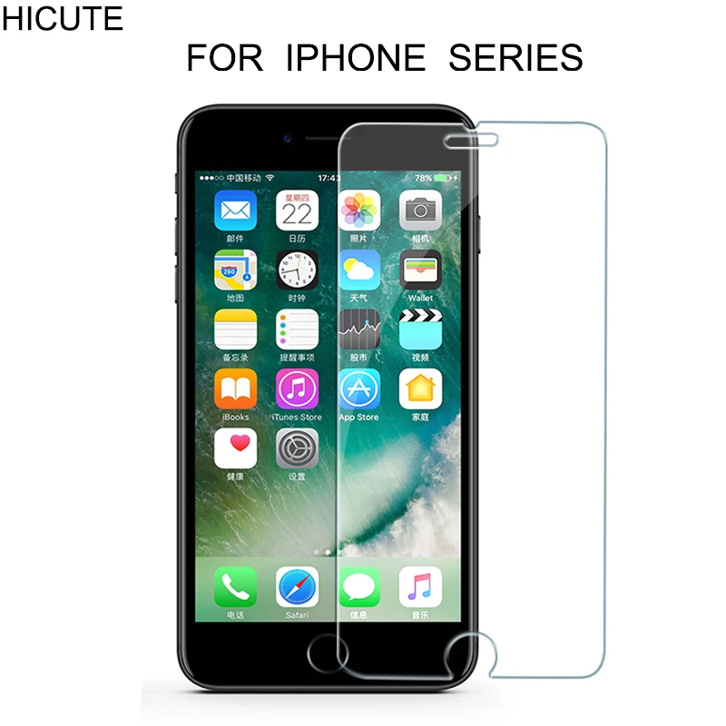 Высококачественное Закаленное стекло для iphone 6 6s plus 7 5s 4 SE 8 X 7X8 защита экрана