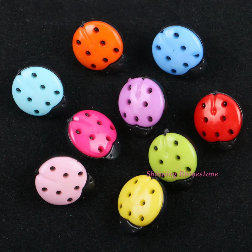 

16x18mm Kids Ladybug Sew On Button Acrylic Insect Buttons Cute Animal DIY Garment Gift Party Decoration Beads 30pcs/pack