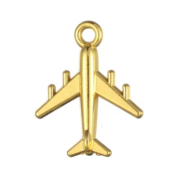 

RAINXTAR Fashion Alloy 3D Metal Airplane Charms 17*21mm 50pcs AAC1768
