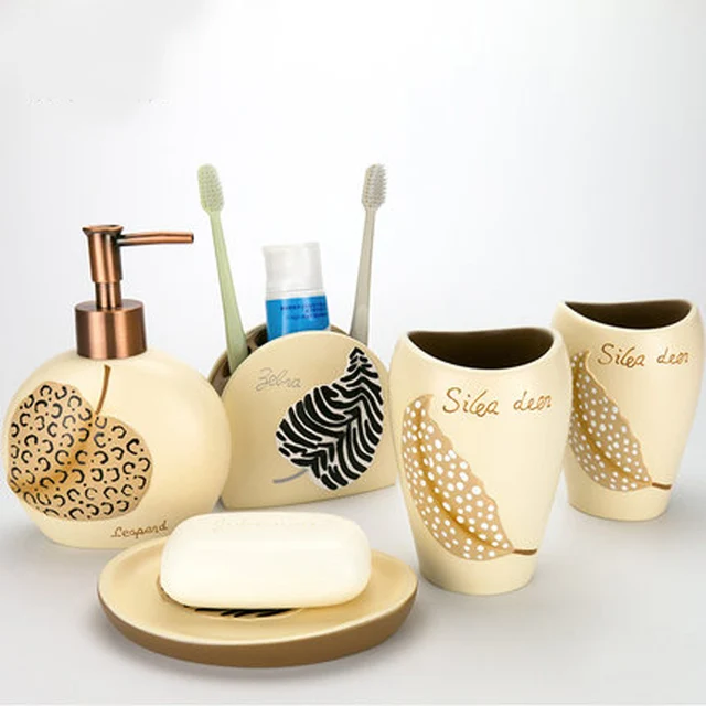 creative art resin 5pcsset bathroom accessories set europe style luxury bath set toothbrush holder - Bathroom Accessory Sets creative art resin 5pcsset bathroom accessories set europe style luxury bath set toothbrush holder - Bathroom Accessory Sets