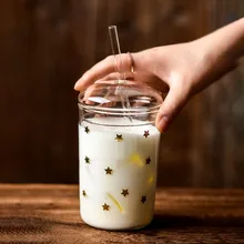 Термостойкая стеклянная чашка-непроливайка чашка для молочного коктейля Ins чистая красная стеклянная ледяная кофейная чашка прозрачная чашка для лимонада чашка для холодных напитков lw1229413