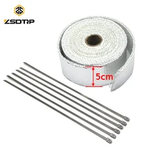 ZSDTRP 5 м титана темп выхлопа тепла обёрточная бумага нагреватель Устойчив водосточные стяжки автомобиль мотоцикл Лента Замена