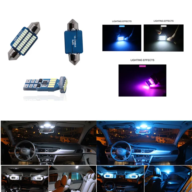 

19pcs Canbus Car LED Light Bulbs Interior Package Kit For For Audi A4 B7 S4 RS4 Avant Sedan Map Dome Glove Box License Plate