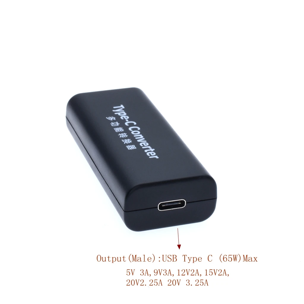 DC usb type C Мужской мощность зарядное устройство конвертер адаптер разъем для lenovo Dell Hp Asus ноутбук адаптер 20 в 3.25A квадратный разъем Женский