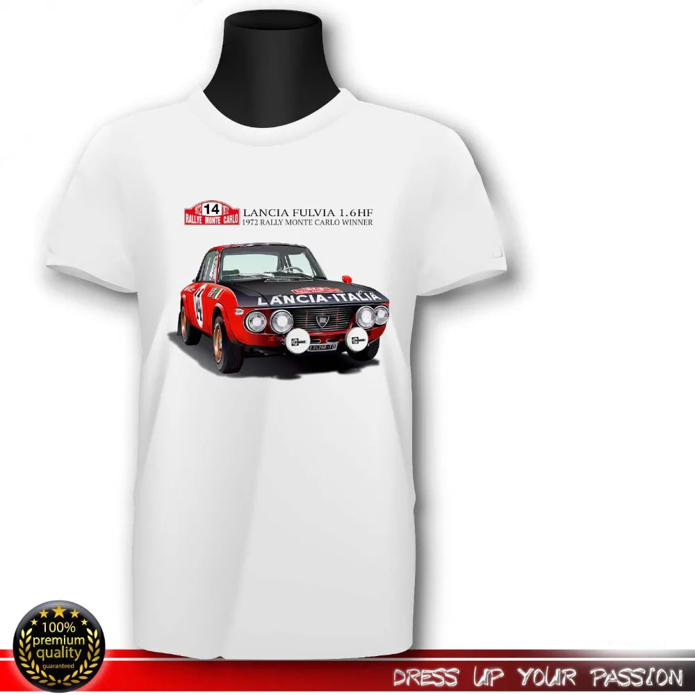 Футболка LANCIA FULVIA HF Италия ралли монтескарло 1972 Winner Cibe Старая школа 2019 Новинка