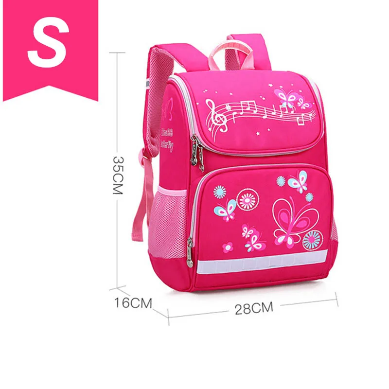 Новые детские школьные сумки для девочек, школьный рюкзак с бабочкой, детский Ранец для мальчиков, рюкзак для девочек, школьный космический рюкзак - Color: small size rose