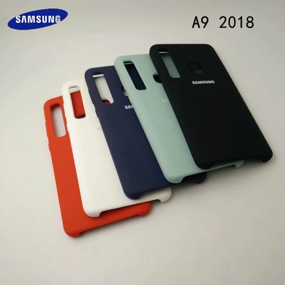 

100% Original Silky Liquid Silicone Cover Soft-Touch Finish Back Protective Case For Samsung Galaxy A9 2018/A920/A9S with Logo