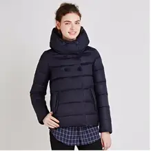 ICEbear Women s Winter Parkas 2018 Double Breasted Cotton Padded Jackets Hooded Collar Polyester Slim Thickening