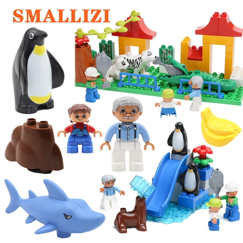 

Large particles building blocks Zoo animal forest Tiger water crocodile compatible with duplo Components bricks toys child gift