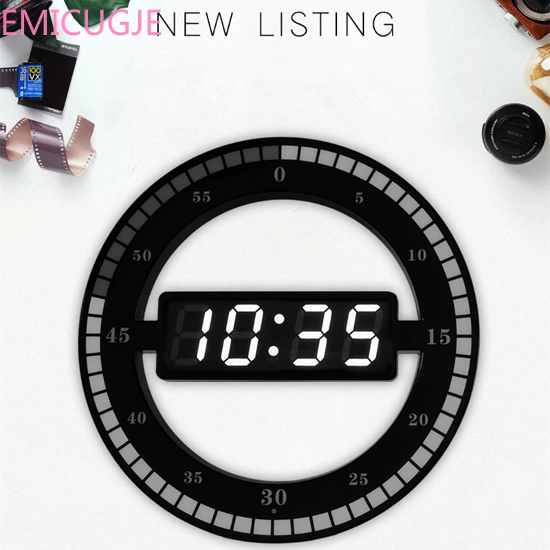 

Electronic run seconds clock house use clock New listing 3d hollow led digital wall clock with automatic adjust the brightness