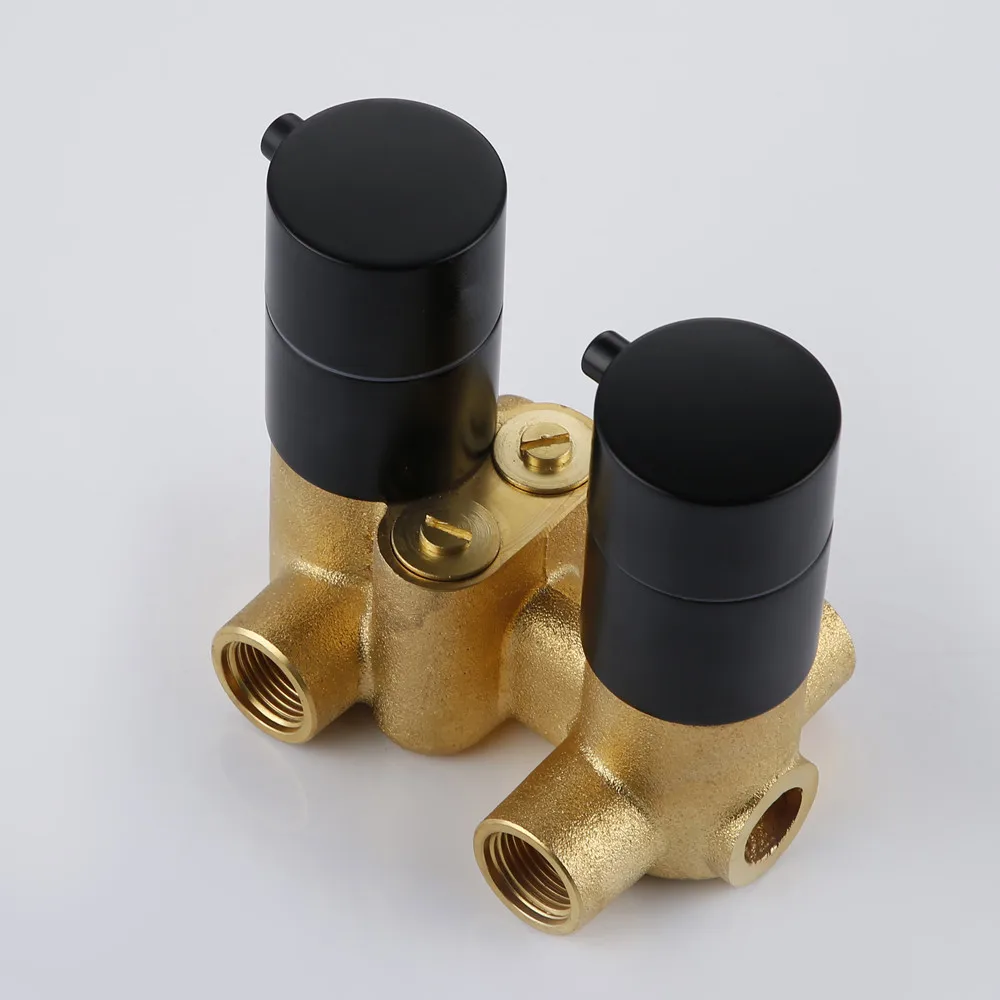  Smesiteli Solid Brass Valve Concealed Thermostat Trim With Two-Way Volume Control Kit Alba Matt Bla