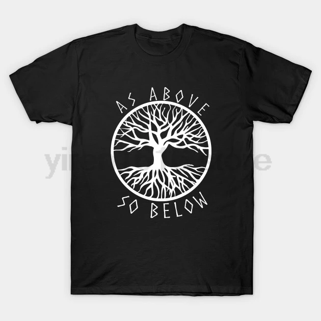 Как выше так ниже языческого дерева жизни Yggdrasil футболка | Мужская одежда