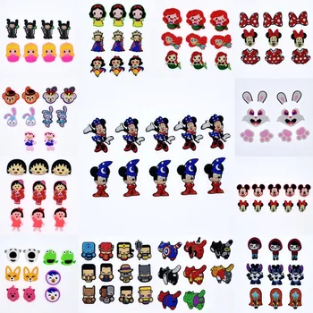 

Cartoon Mickey Minnie Avenger Princess Soft PVC Charms For Beach Clogs Sandals Bracelet/Wristbands Promotion Party Kids Gifts