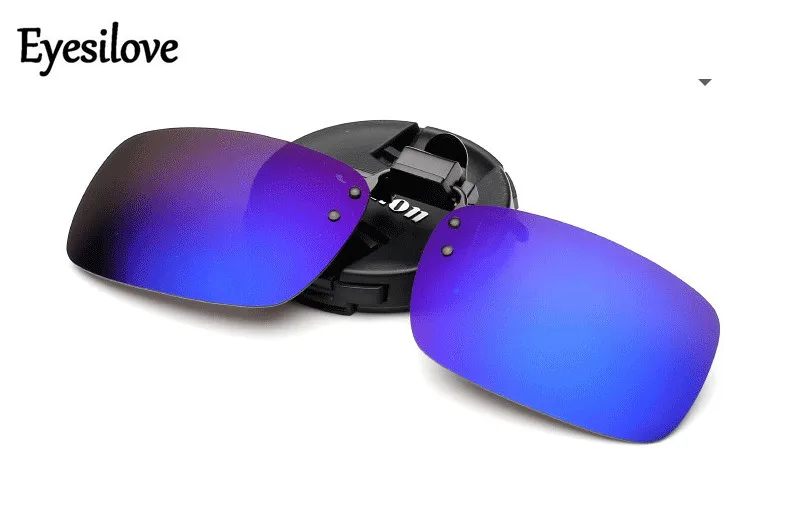 

Eyesilove Mens Polarized Clip on Sunglasses Square Polaroid Lens Men Women Myopia Flip Up Sun Glasses Night Vision Driving Clip