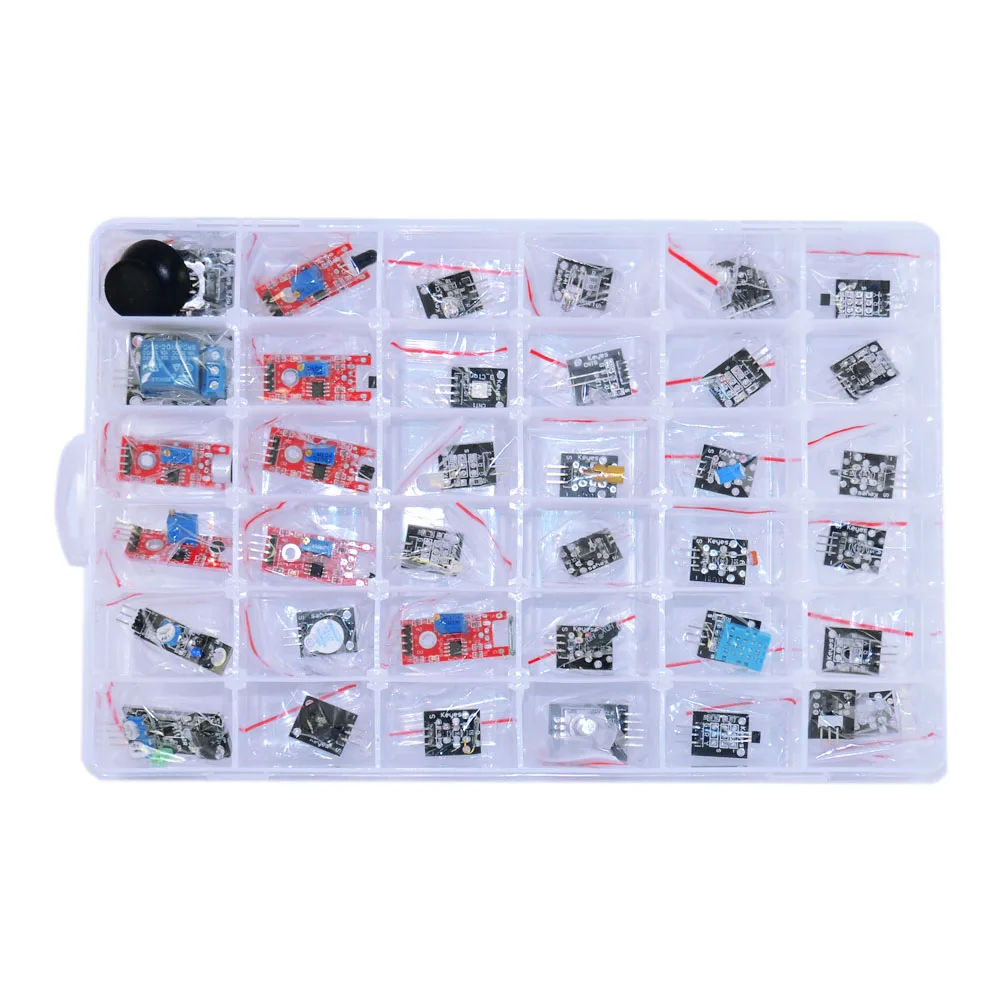 

Keyes 37 In 1 Sensor Module Kit For Arduino Raspberry Pi Beginners Learning Sensors Module Ultimate With Matched Box Top Quality