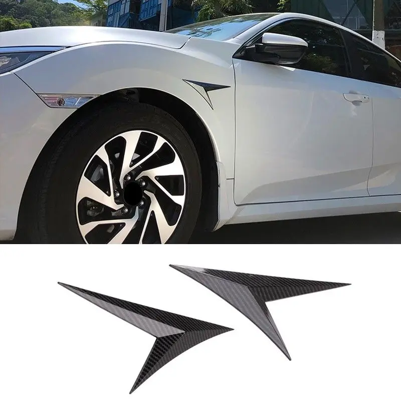 2Pcs Exterior Parts Carbon fiber ABS Body Side Hood Emblem Cover Trim For Honda Civic 2016-2017 Chromium Styling New Fashion 2Pcs Exterior Parts Carbon fiber ABS Body Side Hood Emblem Cover Trim For Honda Civic 2016-2017 Chromium Styling New Fashion