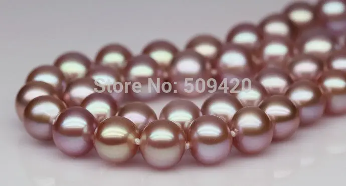 

Shipping HUGE 18"10-11MM NATURAL SOUTH SEA GENUINE PURPLE PEARL NECKLACE 1 (C0309)