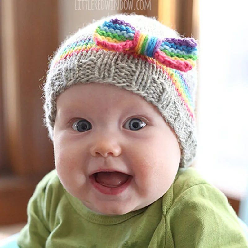 1 Pc Newborn Hat Baby Girl Cotton Beanie With Bow Autumn Winter Newborn Warm Soft Knit Kids