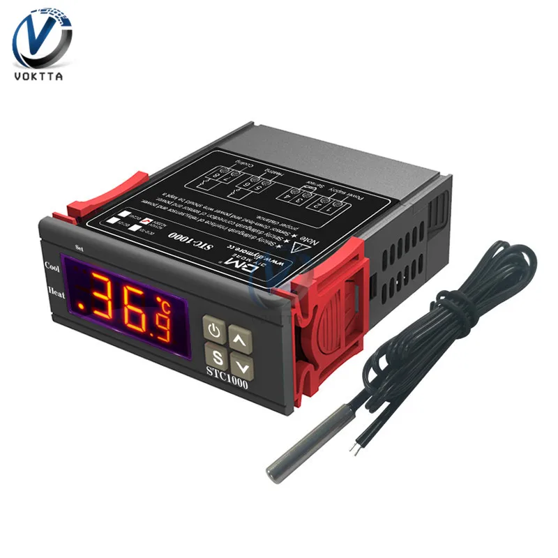 STC-1000 AC 110V 220V 10A светодиодный цифровой регулятор температуры Терморегулятор термостат инкубатор с нагревателем и охладителем-50-110