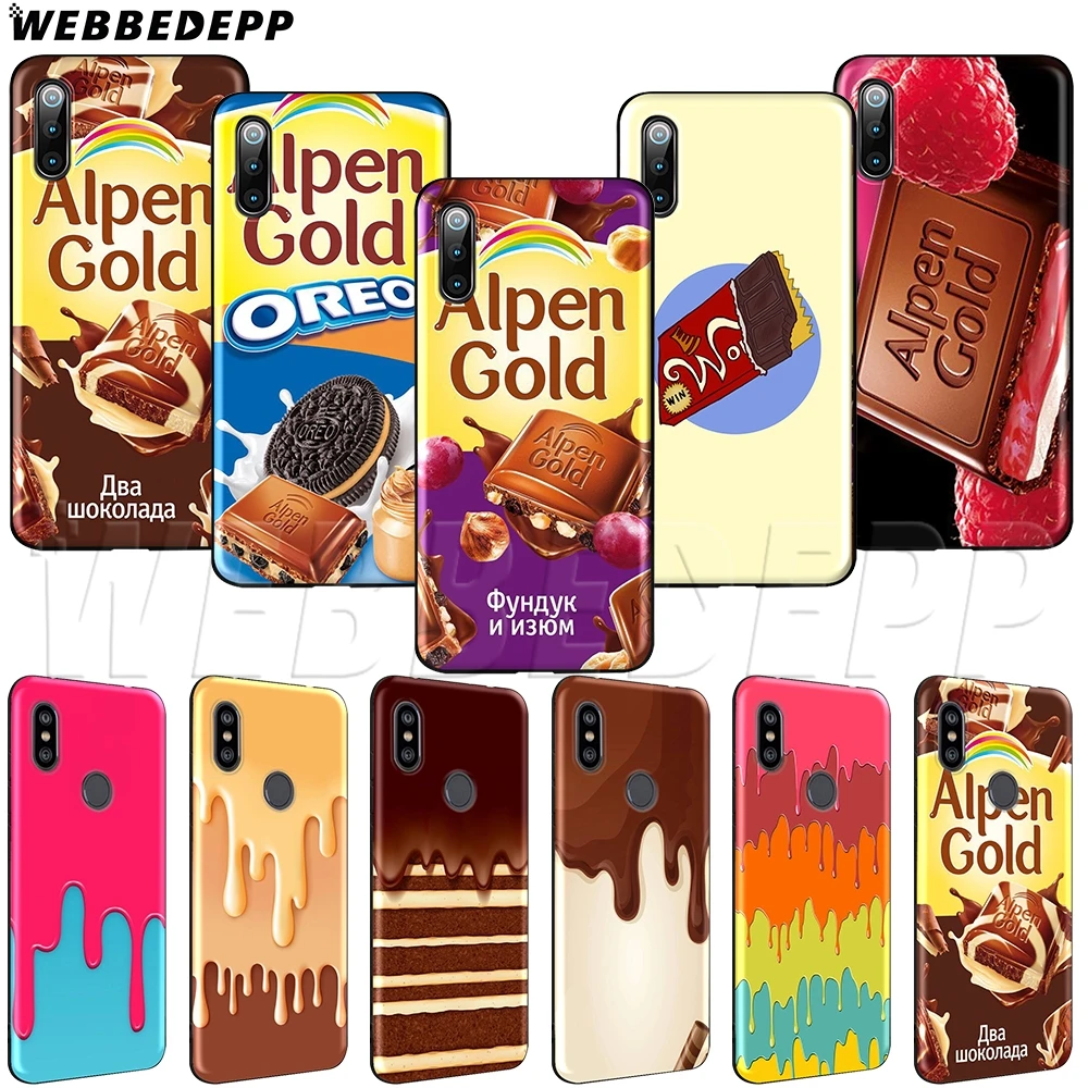 WEBBEDEPP alpen Золотой шоколадный мягкий чехол из ТПУ для Xiaomi Redmi Mi Note 8t 10 MAX A1 A2 5X 6X 3 6 8 9 SE