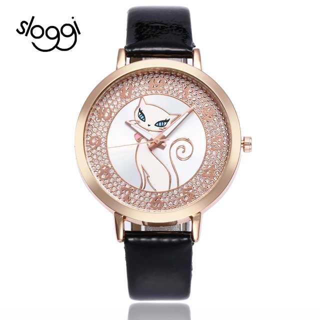 Sloggi Personality Casual Watch discolor cartoon cat Quartz Dress Women ladies W Sloggi Personality Casual Watch discolor cartoon cat Quartz Dress Women ladies W