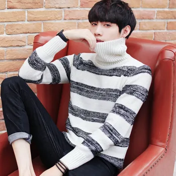 

MRMT 2020 Brand Autumn and Winter Men's Turtleneck Sweater Slim Solid Color Sweater for Male Youth Thickening Pullover
