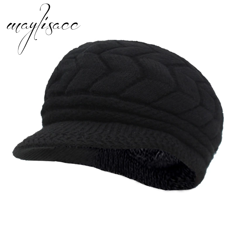 Женский зимний теплый вязаный берет Maylisacc Skullies Beanies шапка хит продаж лучший
