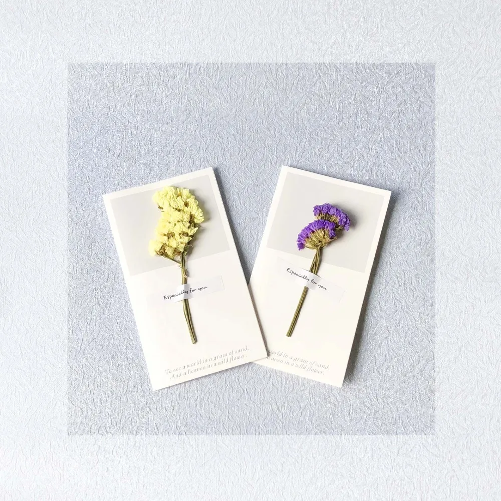  10pc Creative Dried Flowers+Papercard Folding Type Greeting Cards Christmas Birthday Party Wedding  - 32999057086