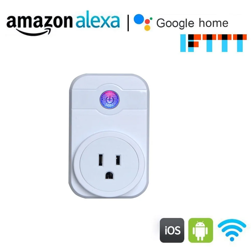

Baijing US Wireless Smart Remote Control Power Outlet Plug Socket Compatible with Alexa / Google / IFTTT,Control By APP