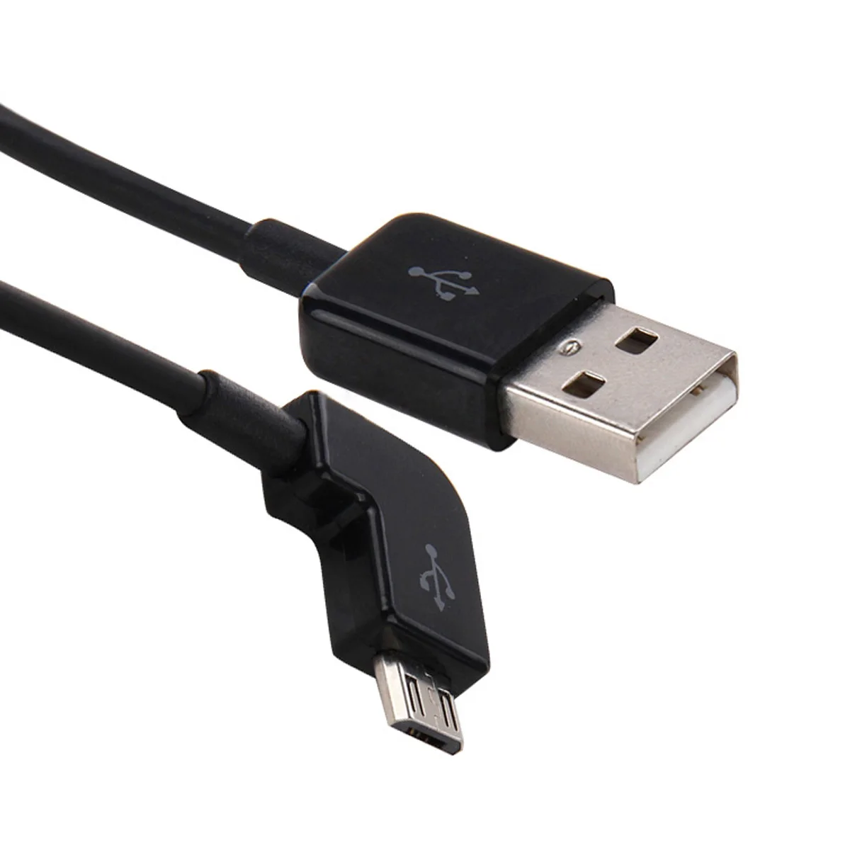 

CYDZ 90 Degree Left angled Micro USB Male to USB Data Charge Cable for Mobile Phone & Tablet 200cm Black