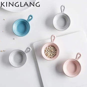 

Macaroon colored small sauce bowl dish with handle bar tapas sauce bowl Ketchup dish