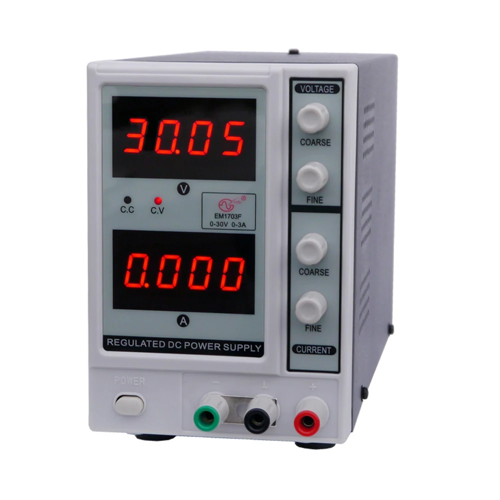 

0-30V 0-3A 4 Digits Digital Regulated laboratory power supply adjustable dc power supply voltage regulator EM1703F EU/US Plug