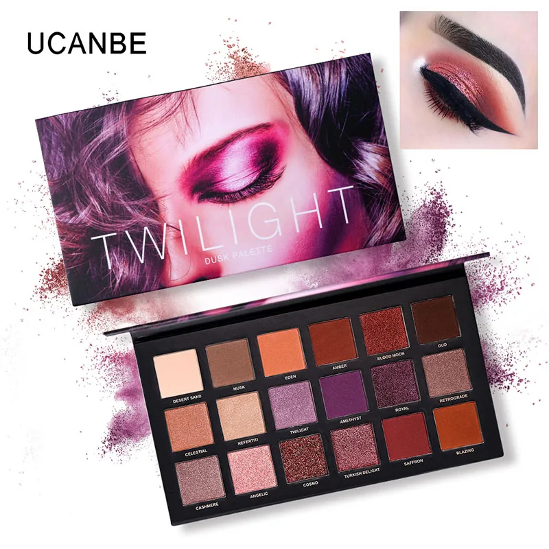 

UCANBE Brand Matte Shimmer Eyeshadow Pallete pigment Nude Makeup Glitter Smoky Eye Shadow Powder Waterproof Cosmetic kit