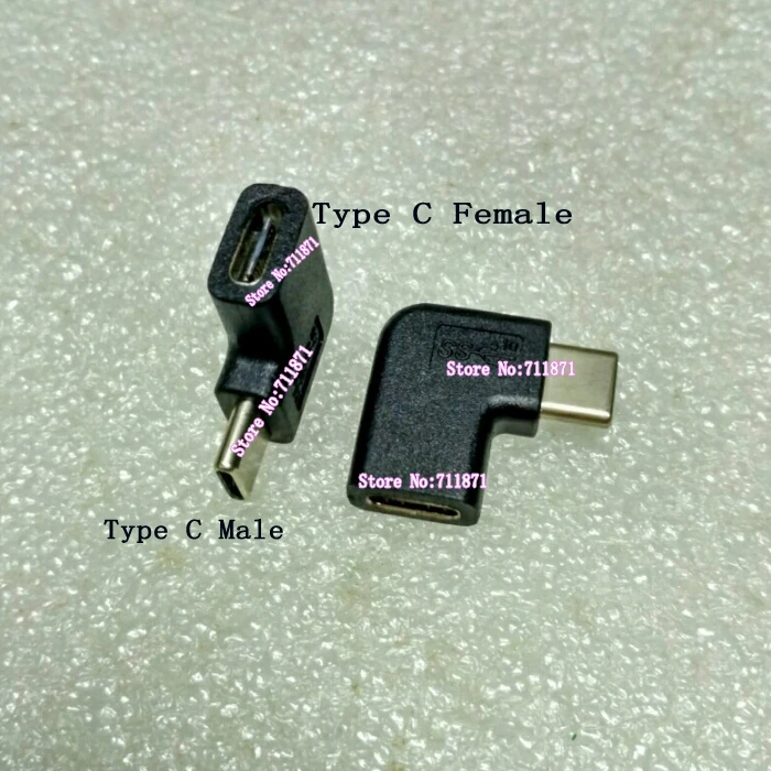 90 Degree Right Angle Male to Female USB3.1 Type C Connector Adapter
