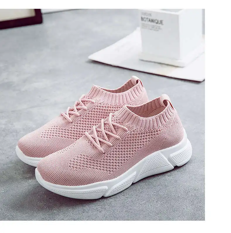 

Spring-Summer women's shoes mesh surface breathable sneakers student casual shoes non-slip fly weave running shoes