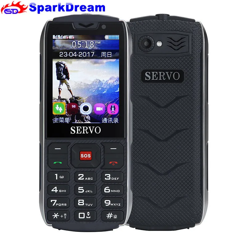 

SERVO H8 Power Bank Phone With Quad SIM 4 SIM card 4 standby Bluetooth Flashlight GPRS 3000mAh 2.8inch Cheap Cell Phone